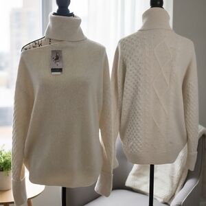 Sofia by Sofia Vergara Cream Cowl Neck Sweater